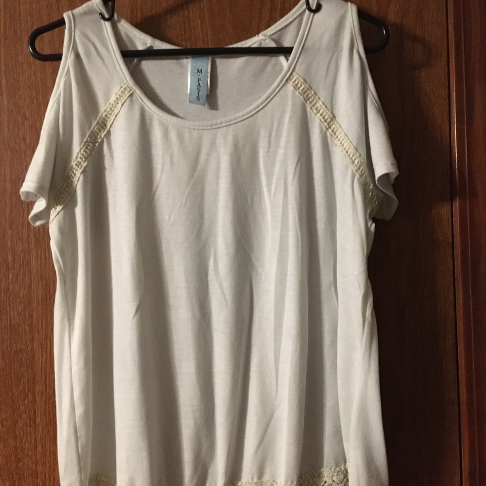 White Lace cold shoulder top